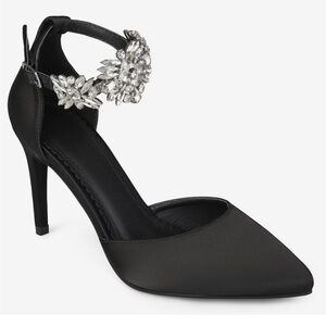 Worn once for one hour, journee collection Loxley Black, Rhinestone strap.